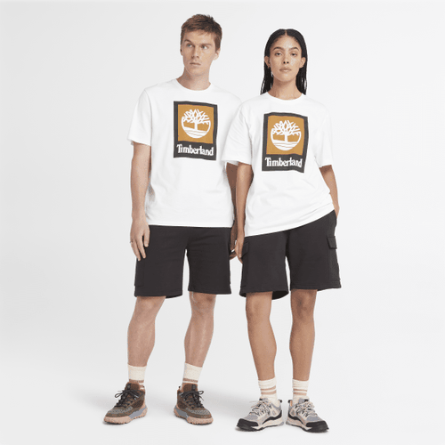 T-shirt Logo Stack All Gender in bianco/colore nero, bianco, Taglia: L - Timberland - Modalova