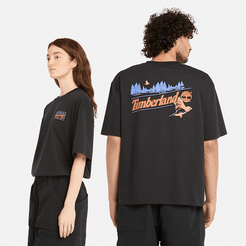 T-shirt a Maniche Corte con Grafica All Gender in colore nero, colore nero, Taglia: M - Timberland - Modalova