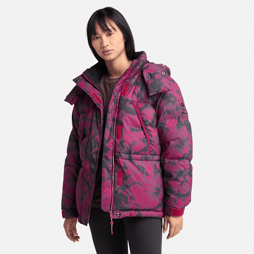 Bedruckte Howker Steppjacke aus recycelten Daunen für Damen in Dunkelrot, Frau, , Größe: XL - Timberland - Modalova