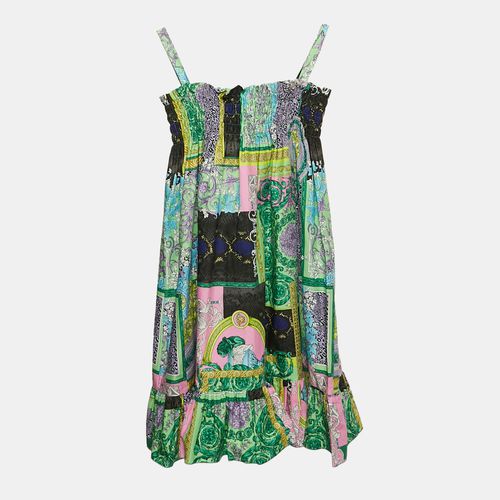 Kids Printed Cotton Smocked Sleeveless Dress 8 Yrs - Versace - Modalova