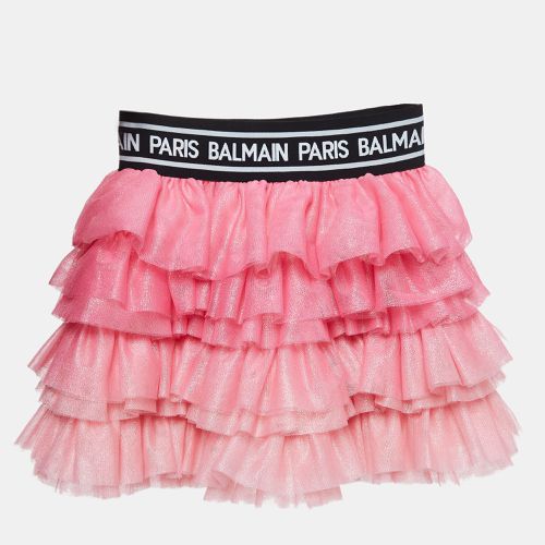 Glitter Tulle Tiered Skirt (12 Yrs) - Balmain - Modalova