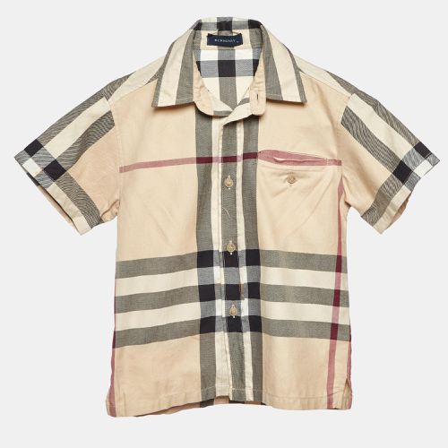 Tartan Cotton Button Front Kids Shirt 4 Yrs - Burberry - Modalova