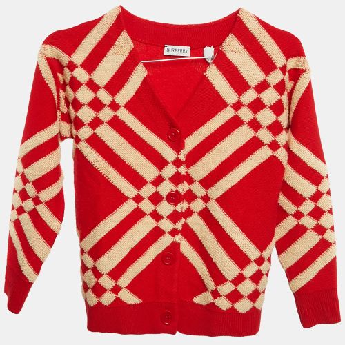 Kids Maddy Checks Wool Blend Cardigan 8 Yrs - Burberry - Modalova