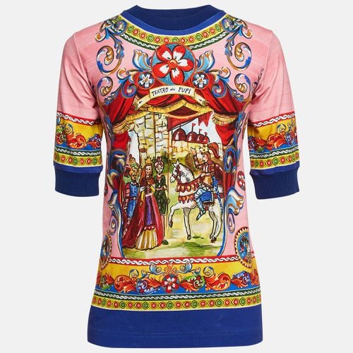 Printed Cotton Jersey Long T-Shirt 10Y - Dolce & Gabbana - Modalova