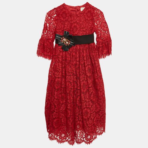 Lace Bow Detail Dress (6 Yrs) - Dolce & Gabbana - Modalova