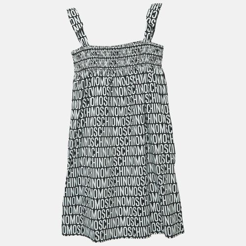 Teen /White Logo Print Cotton Poplin Dress (10 Yrs) - Moschino - Modalova