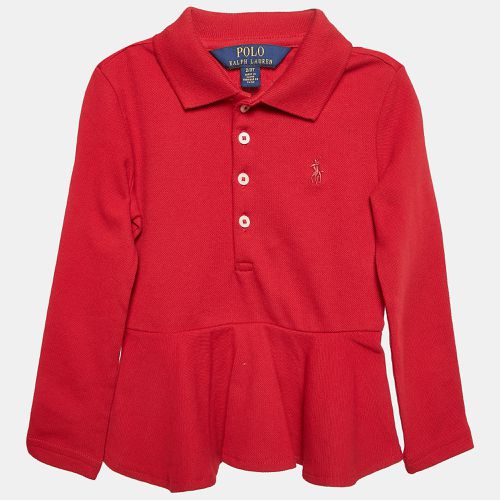 Kids Cotton Knit Polo Collar Peplum Top 2 T - Polo Ralph Lauren - Modalova