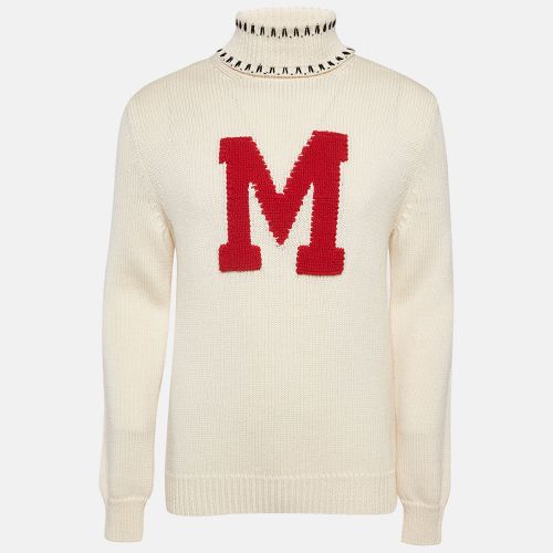 Intarsia Wool Knit Turtleneck Sweater L - Moncler - Modalova