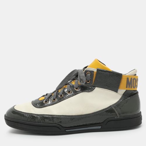 Tricolor Patent and Leather High Top Sneakers Size 44 - Moschino - Modalova