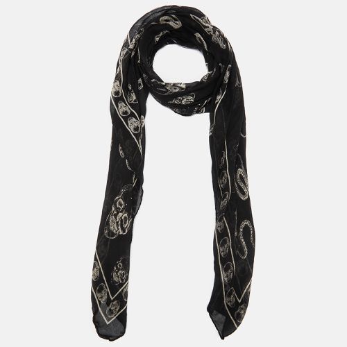 Skull Print Silk & Modal Scarf - Alexander McQueen - Modalova