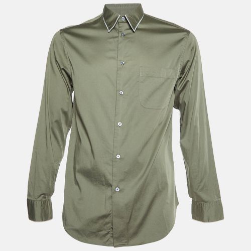 Khaki Cotton Long Sleeve Shirt M - Armani Collezioni - Modalova