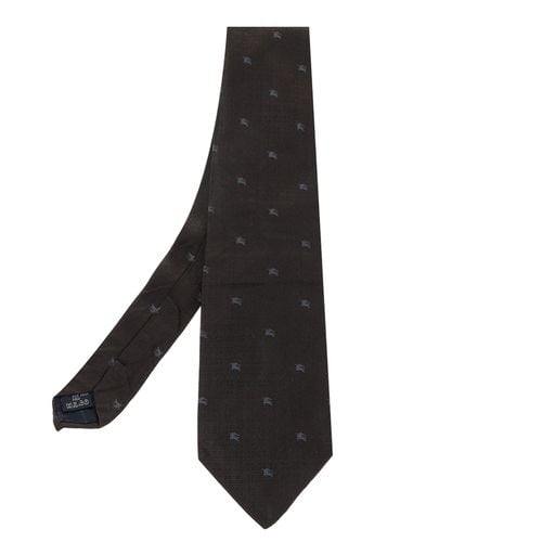 Logo Pattern Jacquard Silk Tie - Burberry - Modalova