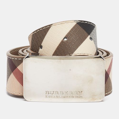 Supernova Check Coated Canvas Buckle Belt 100 CM - Burberry - Modalova