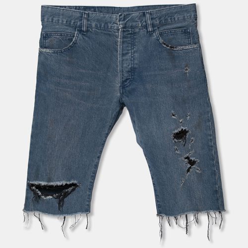 Distressed Denim Frayed Edged Shorts M - Balmain - Modalova