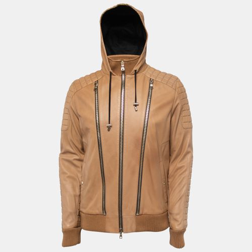 Lambskin Leather Hooded Jacket 2XL - Balmain - Modalova