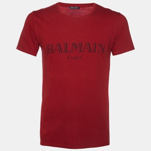 Logo Print Cotton Crew Neck T-Shirt XS - Balmain - Modalova