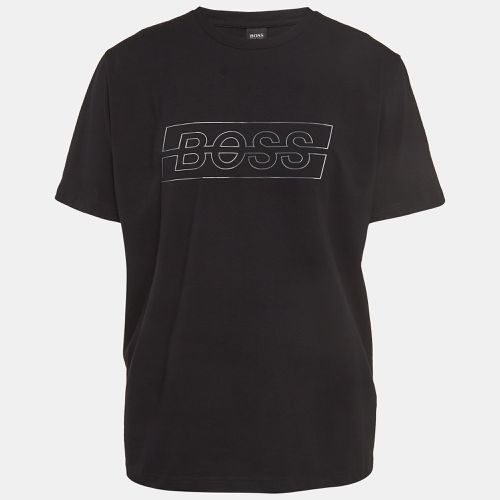 Logo Textured Cotton Crew Neck T-Shirt XXL - Boss By Hugo Boss - Modalova