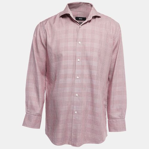 Plaid Cotton Blend Button Front Full Sleeve Shirt XXL - Boss By Hugo Boss - Modalova