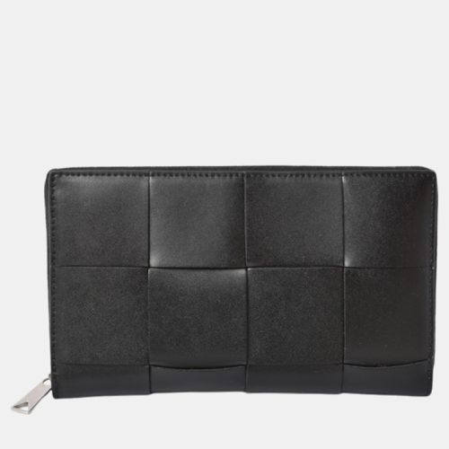 Leather Intrecciato Zip-Around Long Wallet - Bottega Veneta - Modalova