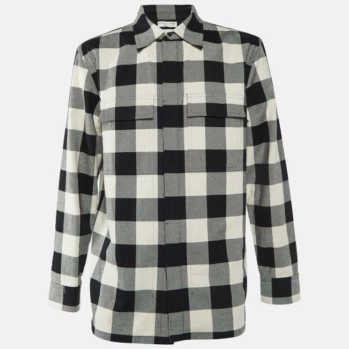 Monochrome Checked Cotton Oversized Shirt M - Bottega Veneta - Modalova