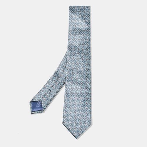 Brioni Blue Printed Satin Tie - Brioni - Modalova