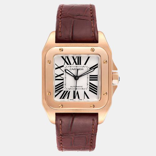 K Rose Gold Santos 100 W20108Y1 Men's Wristwatch 33 mm - Cartier - Modalova