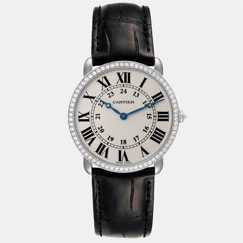 Diamond 18k Gold Ronde Louis WR000551 Manual Winding Men's Wristwatch 36 mm - Cartier - Modalova