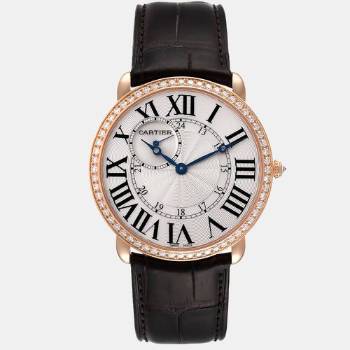 Diamond 18k Rose Gold Ronde Louis WR007001 Manual Winding Men's Wristwatch 42 mm - Cartier - Modalova