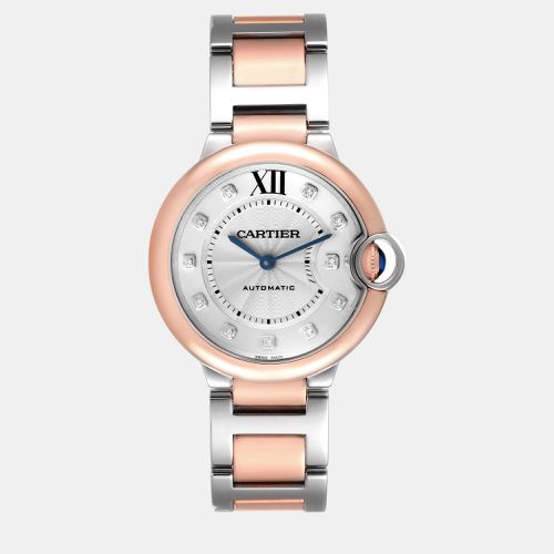 Ballon Bleu 36mm Steel Rose Gold Diamond Men's Watch W3BB0013 - Cartier - Modalova