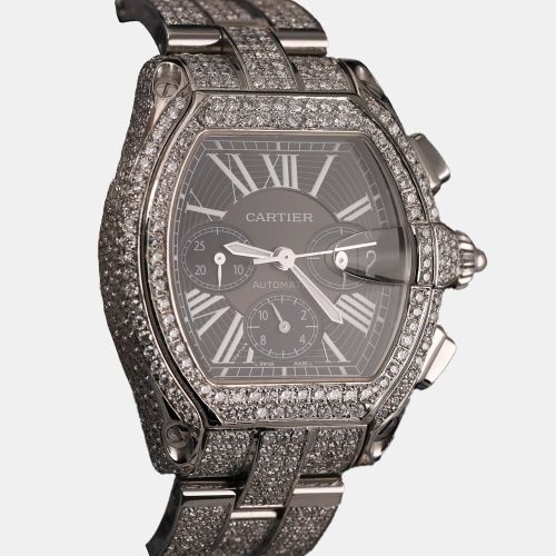Customised 23.00CT Diamond Stainless Steel Roadster W62020X6 Automatic Men's Wristwatch 47mm - Cartier - Modalova