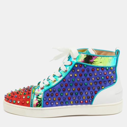 Suede And Leather Louis Spikes High Top Sneakers Size 41 - Christian Louboutin - Modalova