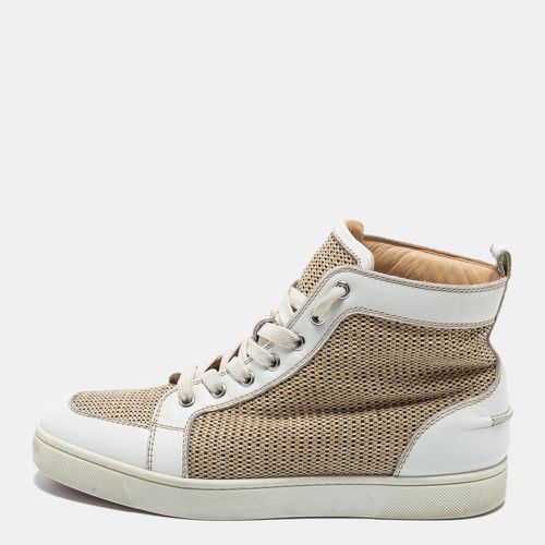 Beige/ Woven Fabric and Leather Rantus Orlato High Top Sneakers Size 40 - Christian Louboutin - Modalova