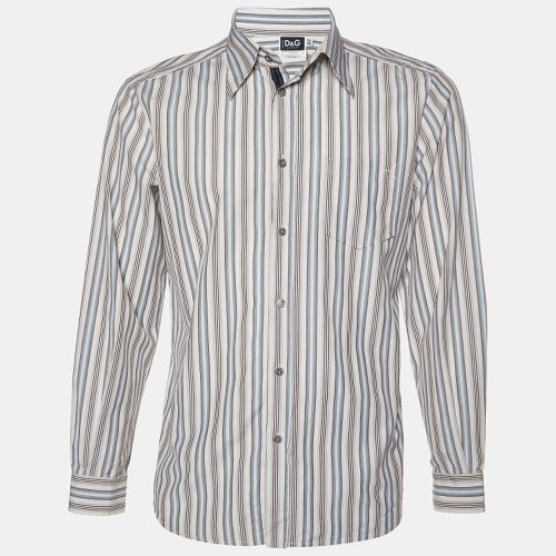 Striped Cotton Button Front Shirt M - D&G - Modalova