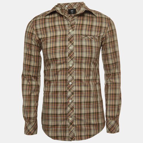 Brad Plaid Cotton Button Front Full Sleeve Shirt S - D&G - Modalova