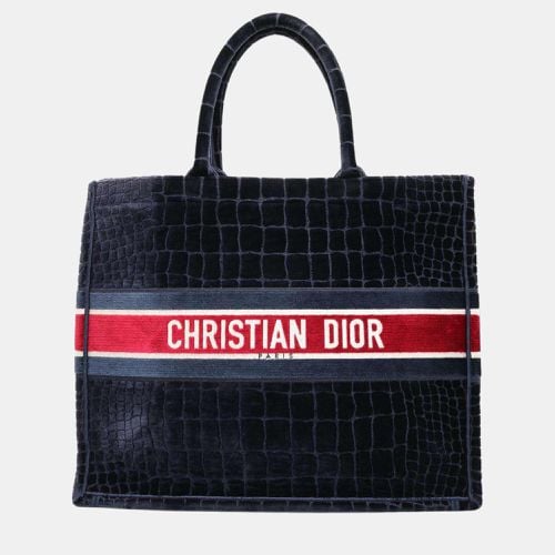 Navy/Red Velvet Book Tote bag Size Large - Dior - Modalova