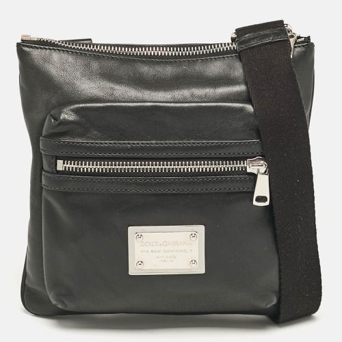 Leather Front Pocket Messenger Bag - Dolce & Gabbana - Modalova