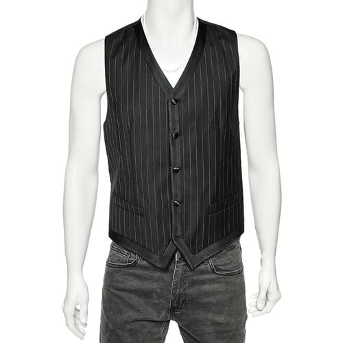 Striped Wool Satin Trim Vest M - Dolce & Gabbana - Modalova