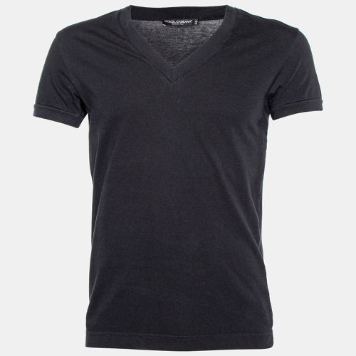 Cotton Knit V-Neck T-Shirt S - Dolce & Gabbana - Modalova