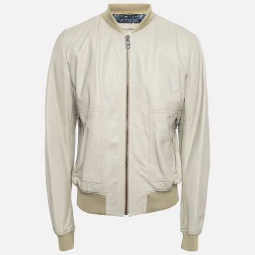 Leather Bomber Jacket XXL - Dolce & Gabbana - Modalova