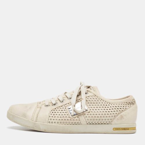 Laser Cut Leather Low Top Sneakers Size 42 - Dolce & Gabbana - Modalova