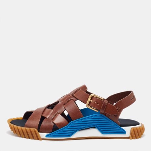 Brown Leather Ns1 Buckle Sandals - Dolce & Gabbana - Modalova