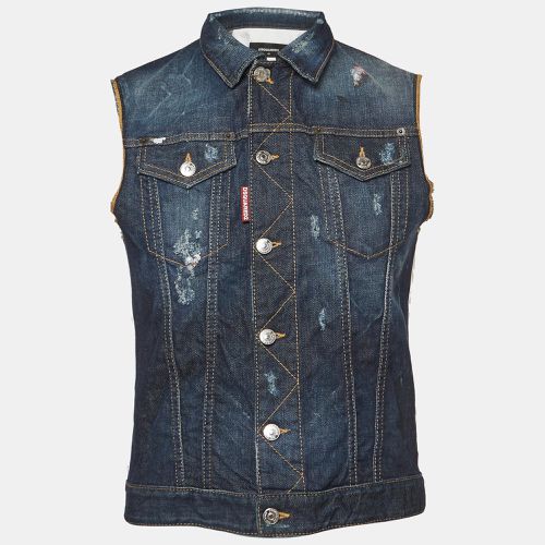 Distressed Denim Vest M - Dsquared2 - Modalova