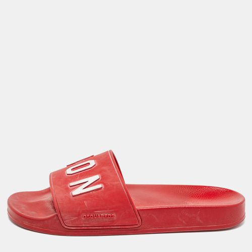 Dsquared Rubber Icon Embossed Beach Slides Size 41 - Dsquared2 - Modalova