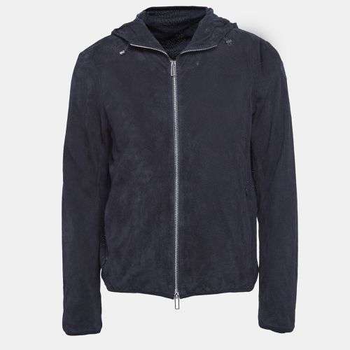 Perforate Suede Hooded Jacket L - Emporio Armani - Modalova