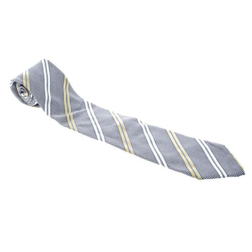 Vintage Diagonal Striped Textured Silk Jacquard Tie - Ermenegildo Zegna - Modalova