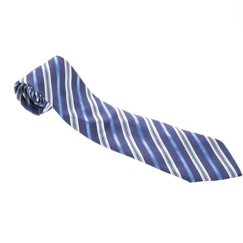 Diagonal Striped Silk Jacquard Traditional Tie - Ermenegildo Zegna - Modalova