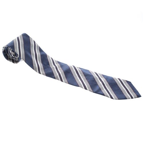 Striped Silk Jacquard Traditional Tie - Ermenegildo Zegna - Modalova