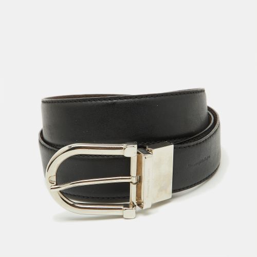 Dark Brown Leather Cut to Size Reversible Buckle Belt - Ermenegildo Zegna - Modalova