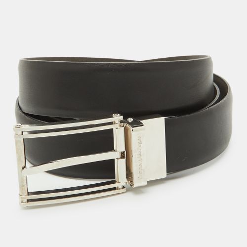 Dark Brown Leather Cut to Size Reversible Buckle Belt - Ermenegildo Zegna - Modalova