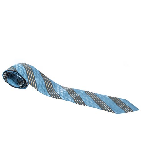 Couture Diagonal Striped Silk Jacquard Traditional Tie - Ermenegildo Zegna - Modalova